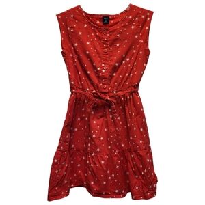 GAP Kids Red Starry Sleeveless Tier Dress - Size 8